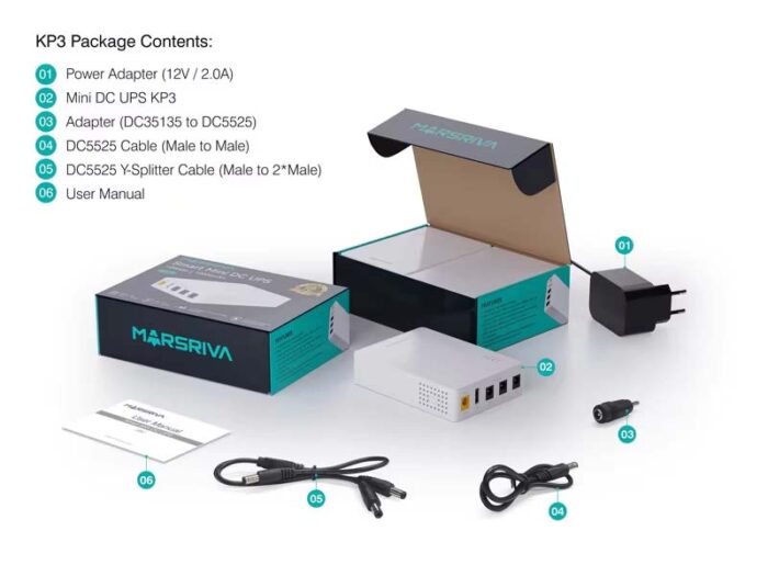 MARSRIVA KP3 10000mAh Smart Mini DC UPS – 12V/9V/5V Output, Router Power Backup & USB Power Bank - Image 2