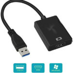 USB 3.0 to HDMI Adapter – USB Male to HDMI Female Converter for Laptop to Monitor, LED, Projector (1080p HD)