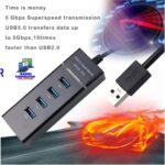 UltraFast 4-Port USB 3.0 Hub with Power Switch – Compatible with PC, Laptop & Smart TV