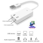 Plug & Play USB 2.0 External Sound Adapter with 3.5mm Audio Jack for Headphones & Mic - Image 2