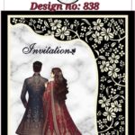 Traditional Wedding E-Invite Template - Illustrated Couple with Marble Floral Background