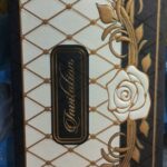 Luxury Black, White & Gold Print Wedding Invitation Cover with Embossed Rose Motif