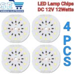 12V DC 12W LED Chip – High Brightness SMD Light Module for DIY & Repair (Pack of 4)